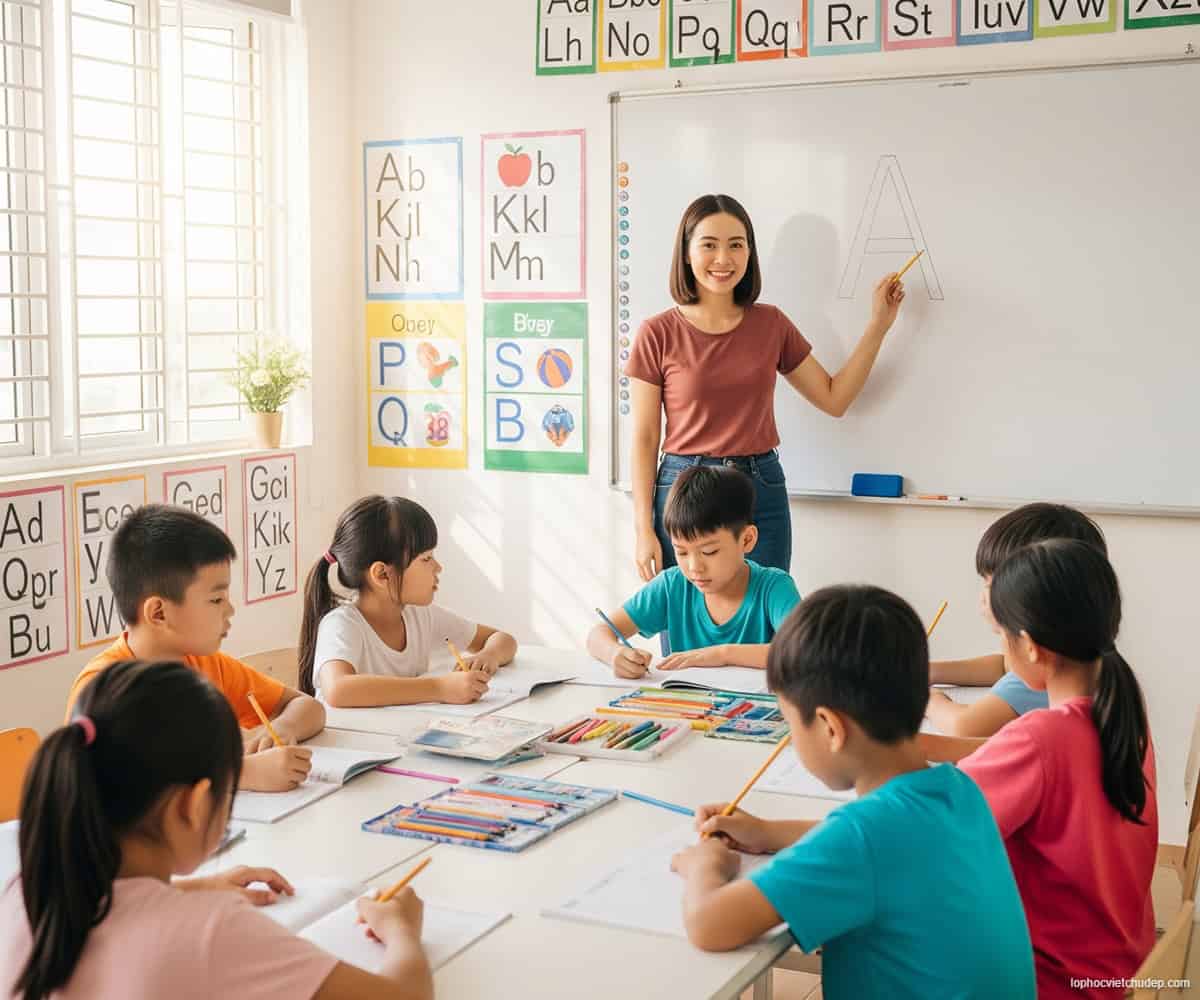 Học viên tham gia khóa học luyện chữ đẹp tại Như Ý