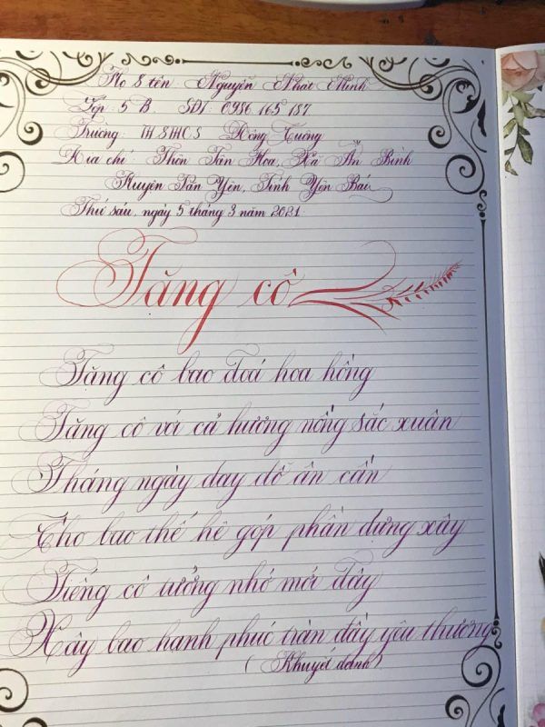 Tổng hợp những bài thi viết chữ đẹp cấp quốc gia mới nhất