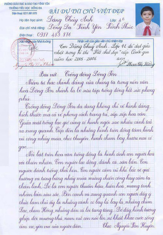 Chiêm ngưỡng bộ sưu tập những bài thi viết chữ đẹp